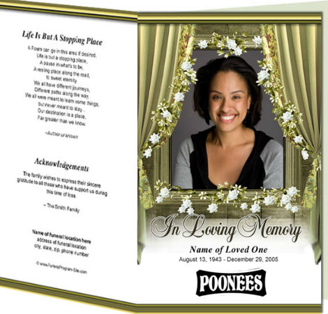 Poonees Funeral Parlour Programme Brochures